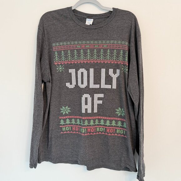 🎄 Jolly AF Long Sleeve Holiday Shirt - Picture 1 of 4